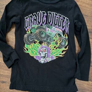 Grave Digger Black Kids Long Sleeve Tee